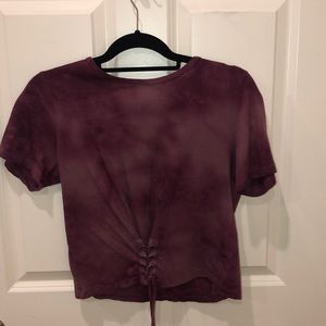 Cute Burgundy Tie Dye Wash Top